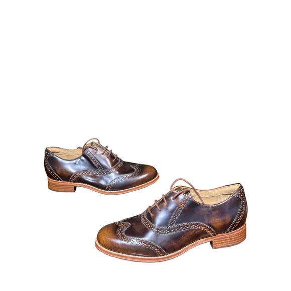 Women's sebago brouge Oxford leather shoe size 7 - Picture 2 of 8